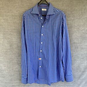Men’s ETON Shirt Buttondown Checkered Blue / Pink